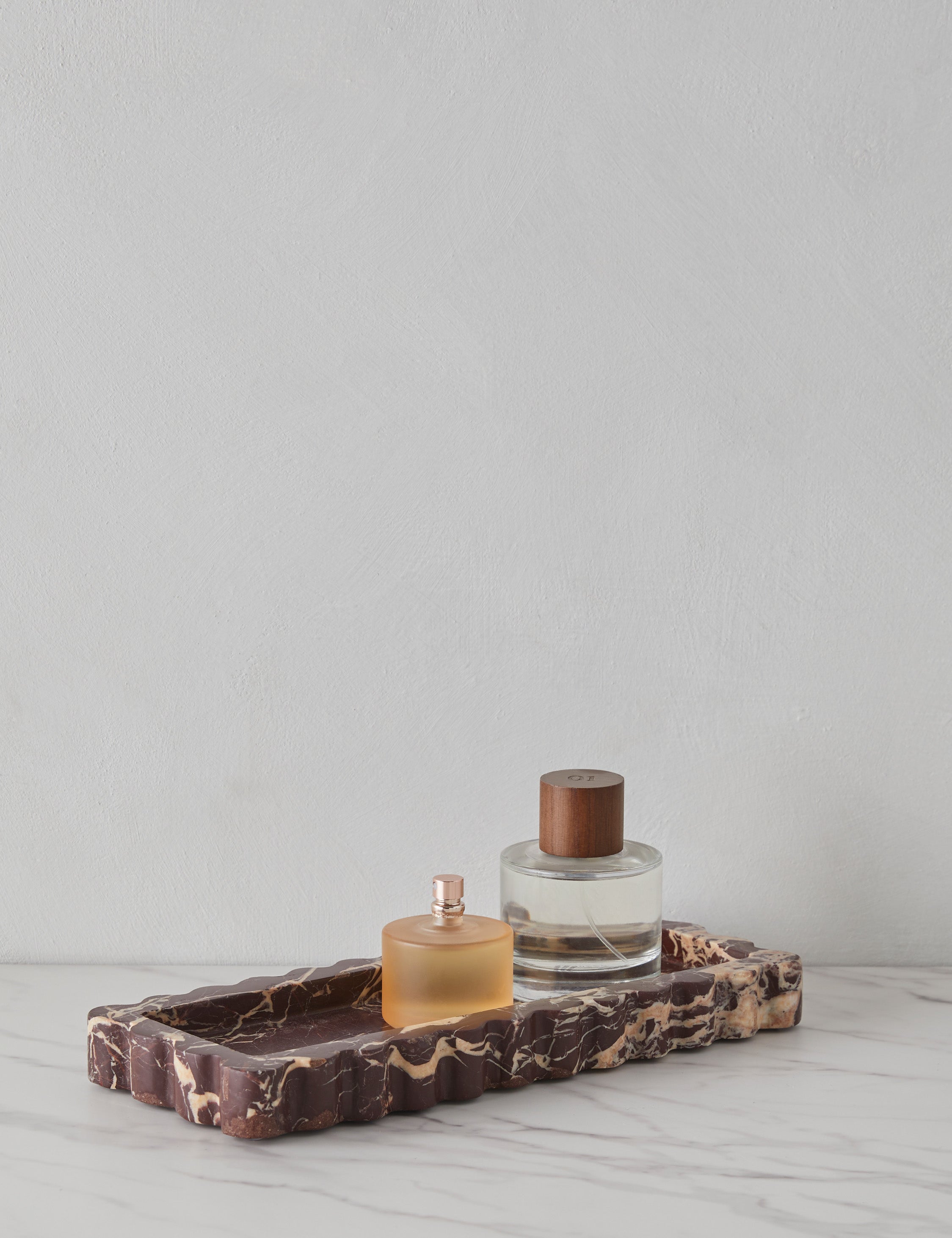 Sculptural Scalloped Stone Tray - CherryGoldMarble - Image 11