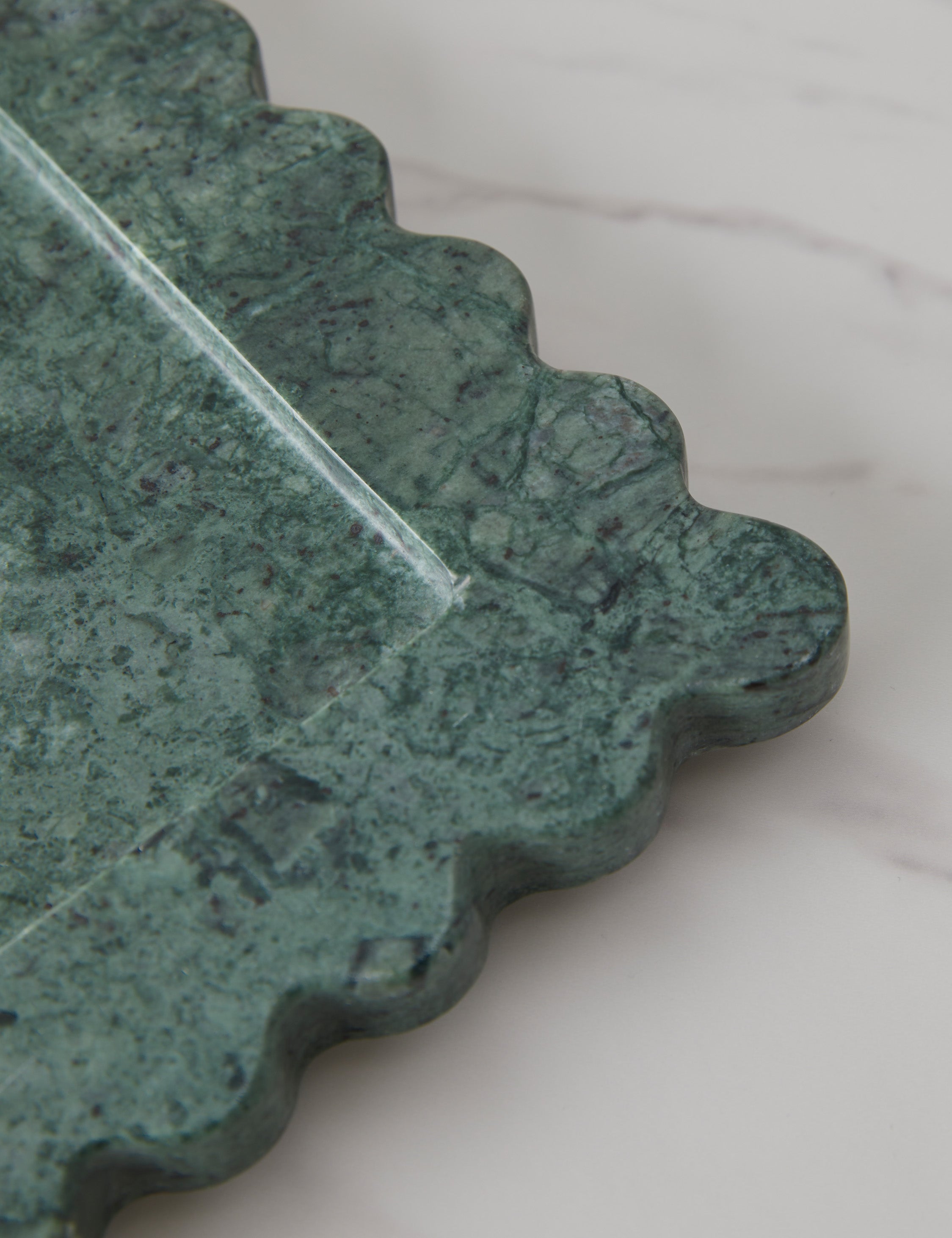 Sculptural Scalloped Stone Tray - EmeraldMarble - Image 18