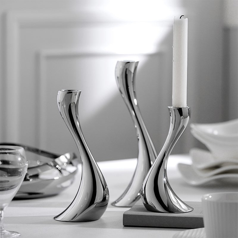 Chrome Wave Candle Holders - Image 4