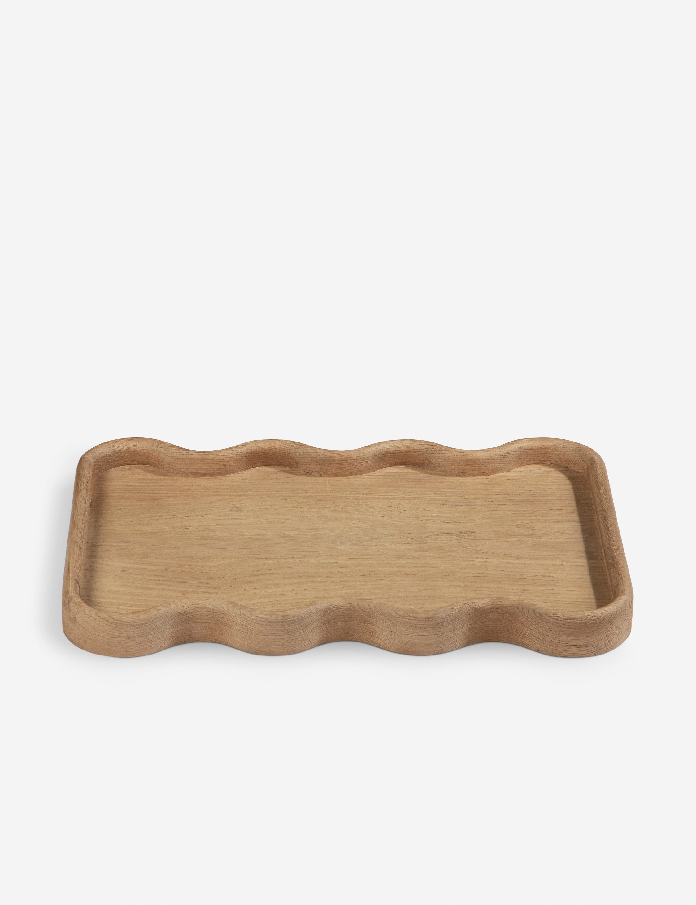 Sculptural Modern Oak Tray - Black