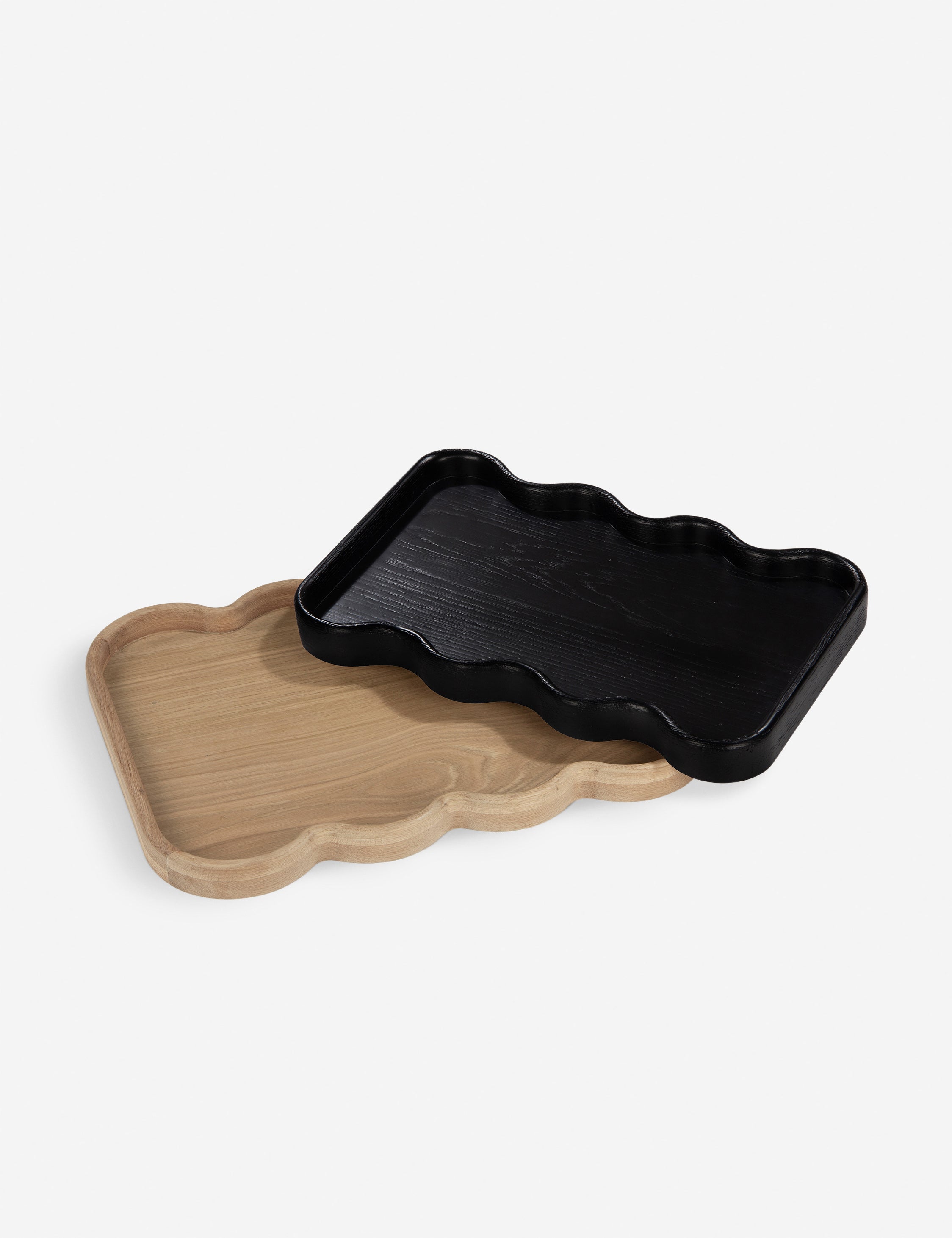 Sculptural Modern Oak Tray - Black - Image 8