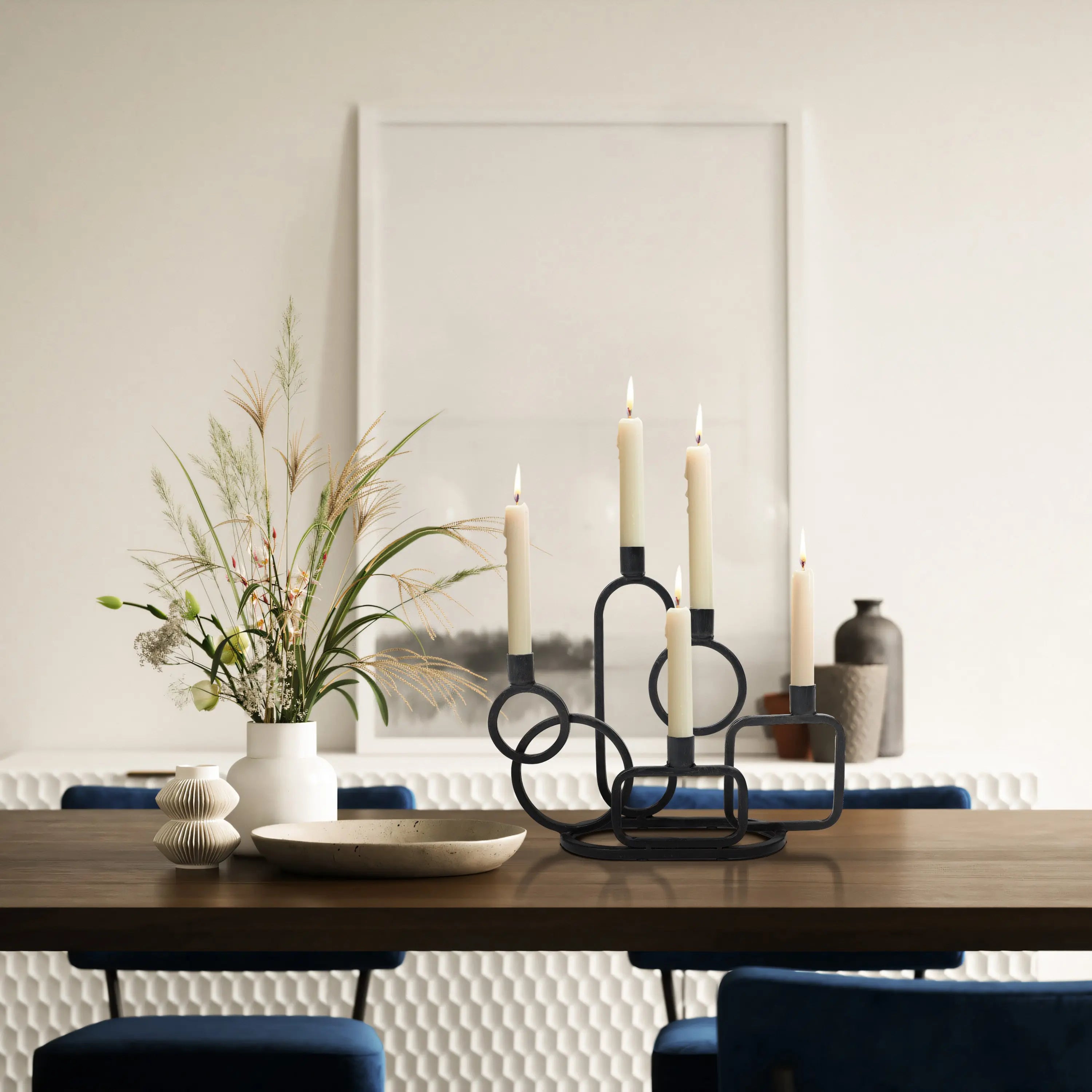 5-Taper black metal candle holder - Image 3